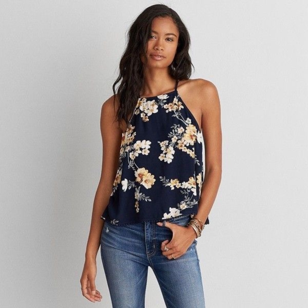 AEO Hi-Neck Tulip Back Tank
